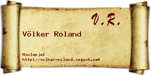 Völker Roland névjegykártya