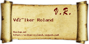 Völker Roland névjegykártya